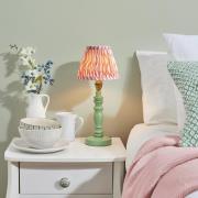 Riyadh  Pink 16cm Shade Wood Table Lamp In Cotswold Green