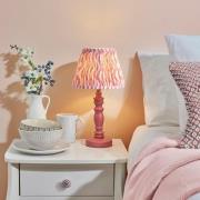 Riyadh  Pink 20cm Shade Wood Table Lamp In Pink Clay