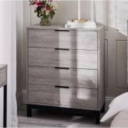 Baara Wooden Chest Of 4 Drawers In Grey Oak