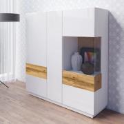 Sevilla High Gloss Display Cabinet Right Hand In White Oak