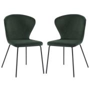 Sarnia Green Corduroy Fabric Dining Chairs In Pair