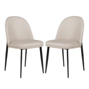 Vacaville Taupe Cream Faux Leather Dining Chairs In Pair