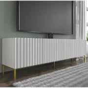 Wayne Wooden TV Stand With 4 Doors In White