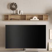 Milan Wooden Horizontal Wall Shelf In Cadiz Oak