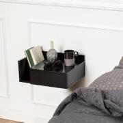 Ashanti Wall Hung Wooden Bedside Cabinet With 1 Shelf In Black