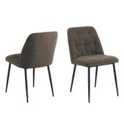 Bilbao Taupe Fabric Dining Chairs With Black Legs In Pair