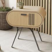 Milford Wooden Bedside Cabinet With 1 Drawer In Oak