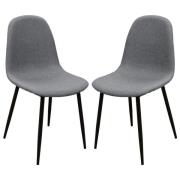 Simons Grey Fabric Dining Chairs In Pair