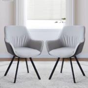 Niceville Dual Tone Grey PU Leather Dining Chairs In Pair