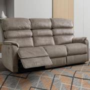 Sanur Fabric Electric Recliner 3 Seater Sofa In Taupe