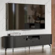 Zurich Wooden TV Stand With 2 Doors 1 Drawer In Black