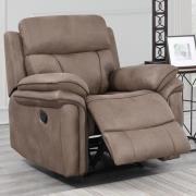 Rasalas Fabric Recliner 1 Seater Sofa In Sahara